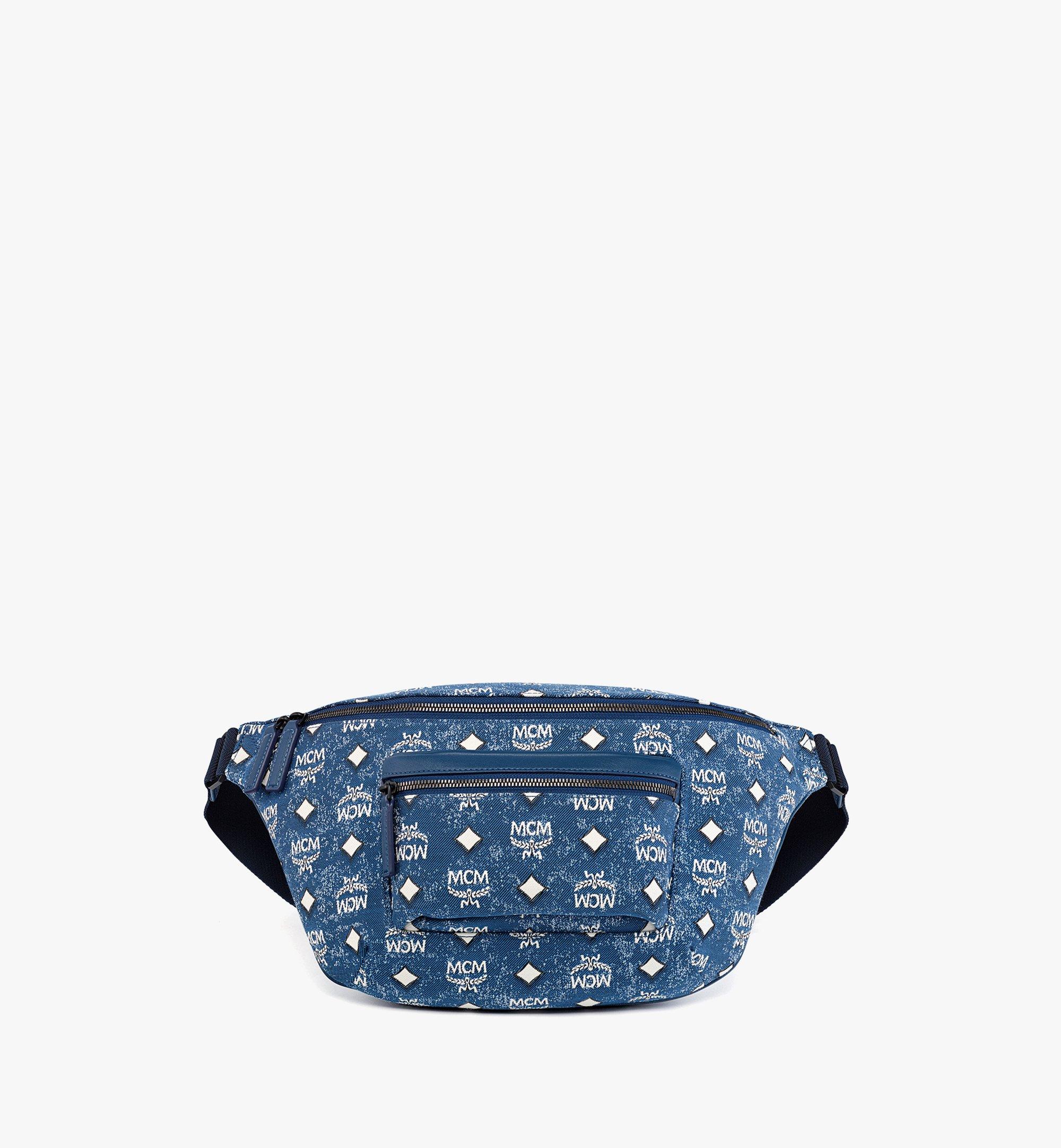 Mcm blue shop belt bag